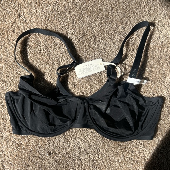 *NWT* Aerie Smoothez Unlined Mesh Bra Full Coverage Royal black 36 c - Picture 1 of 4